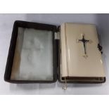 An Ivory bound pray book with Silver front piece