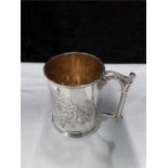 A Victorian silver engraved mug London 1847 165 grams