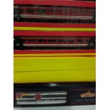 Bachmann OO gauge 32-452 Turbostar 2 Car DMU South West Trains, together with four Hornby coaches: