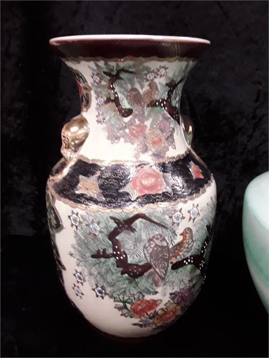Villeroy & Boch basin ref-1338N -Satsuma vase & a studio art pot living glaze in green. - Image 2 of 4