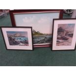 Three framed pictures