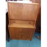 A teak narrow bureau.