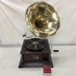 A reproduction gramophone.