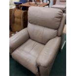 An electric leather reclining armchair.