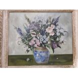 Oil on Canvas still life flowers framed signed F M Tuckwell