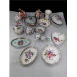 A quantity of trinkets miniature pots etc Staffordshire, Dresden,Limoges, Spore, Royal Crown Derby