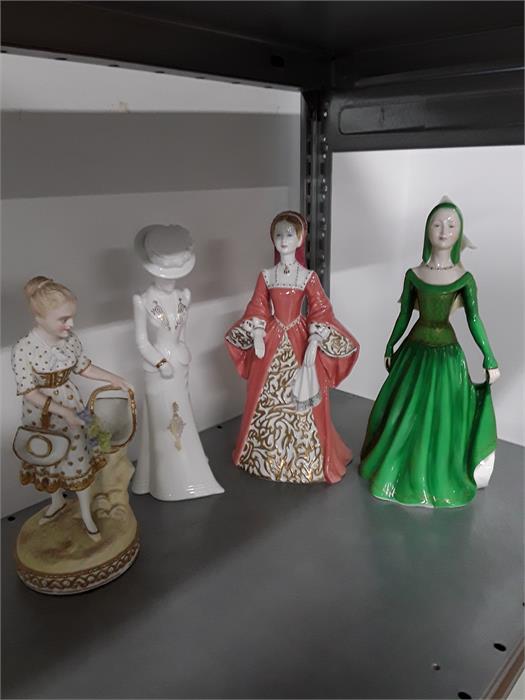 Two Coalport House of Tudor figurines, Limited Edition of 500: Wives of Henry VIII, Spode