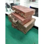 Four vintage suitcases to include one by Asprey.