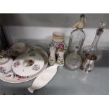 A quantity of Poole Pottery and glass items