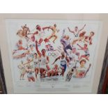 Two pictures a framed limited edition print celebrating British Olympic legends with an embossed