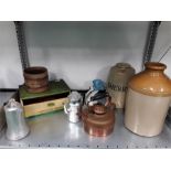 A collection of vintage Kitchenalia, flagons, pots etc.