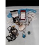 A quantity of costume jewellery necklace beads etc