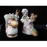 Beatrix Potter Goody Tiptoes -1961 Hunch Munca sweeping 1977 -Cotton tail 1985- lady Mouse