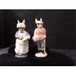 Beswick Mrs Rabbit Baking and Gardener rabbit.