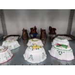 A quantity of mixed china English Lustreware jugs together with Coalport and Franklin mint Jelly