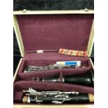 A Boosey & Hawkes clarinet in case.
