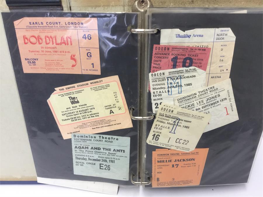 Concert Ticket Stubbs. A nice collection of seat tickets from gigs such as Bob Dylan - The Who - Ian - Image 2 of 3