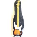 Electric Bass Guitar. Here we have a Tobacco Sunburst Flame Top bass guitar. This is ex shop stock