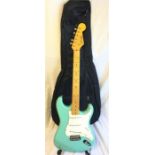 Stratocaster Style Electric Guitar. Here in a Desert Island Blue shade we have a copy of the strat