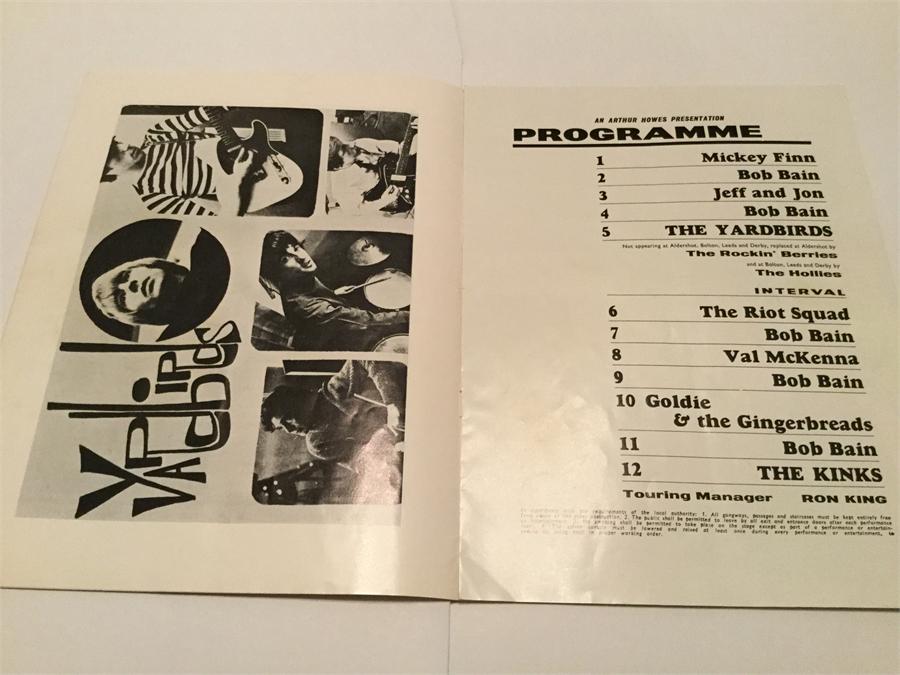 The Kinks Show 1965 Original Rare Programme. In Ex condition and including- The Yardbirds - The - Image 2 of 2