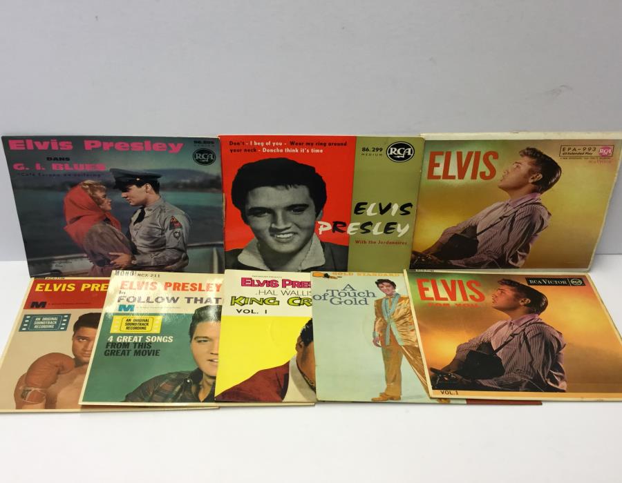 Elvis Presley EP Vinyl 45rpm Records. A lovely selection of EP’s here from UK - France and