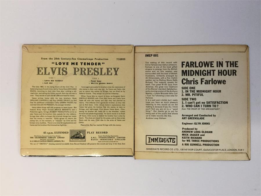 Elvis Presley & Chris Farlowe EP Single 45rpm Records. ‘Love Me Tender’ on HMV 7EG 8199 from 1957 In - Image 2 of 2