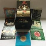Beatles Related Vinyl 7" Record Collection. Here we have a box of singles from The Beatles to