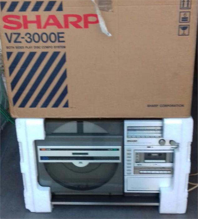 Sharp VZ3000E Music Centre. Very collectable piece from about 1980. Front loading turntable.
