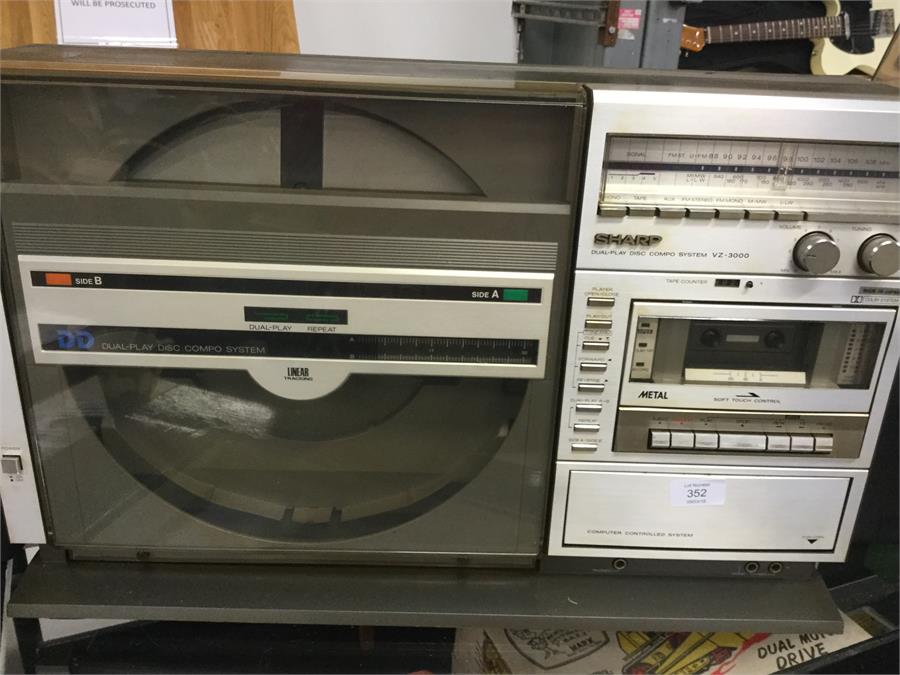 Sharp VZ3000E Music Centre. Very collectable piece from about 1980. Front loading turntable. - Image 2 of 3
