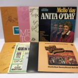 Jazz Related Autographs To Vinyl Sleeves. A collection of 8 Albums signed by George Shearing - Anita
