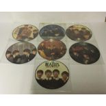 Beatles 7" Picture Disc Records. here we have a set of 7 45rpm picture disc records all in VG++