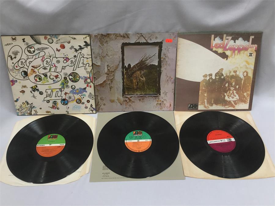 Led Zeppelin LP 33rpm Vinyl Records. Here we have 3 albums to include ' No. 2' on Atlantic Plum