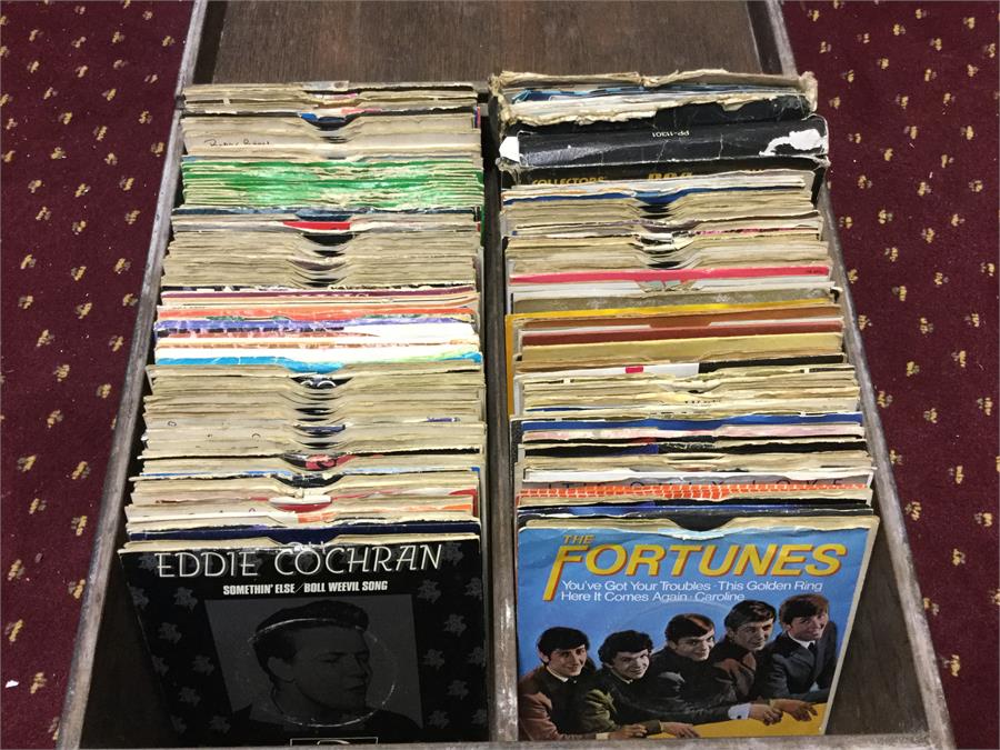 Box Of Hit 45rpm 7” Vinyl Records. Here we have a great box of Golden Oldie hits to grace any