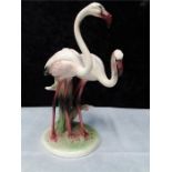 Vintage Australian Keramos Wein: Two Flamingos porcelain pottery.study