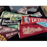 A collection of various American pennants. flags inc Detroit U S A Indian head. Chicago,