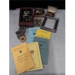 A box of collectables to include Loyal order of the Moose watch pieces