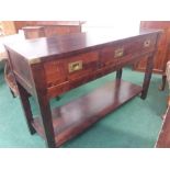 A three drawer buffet cabinet by Laura Ashley, with military handles.