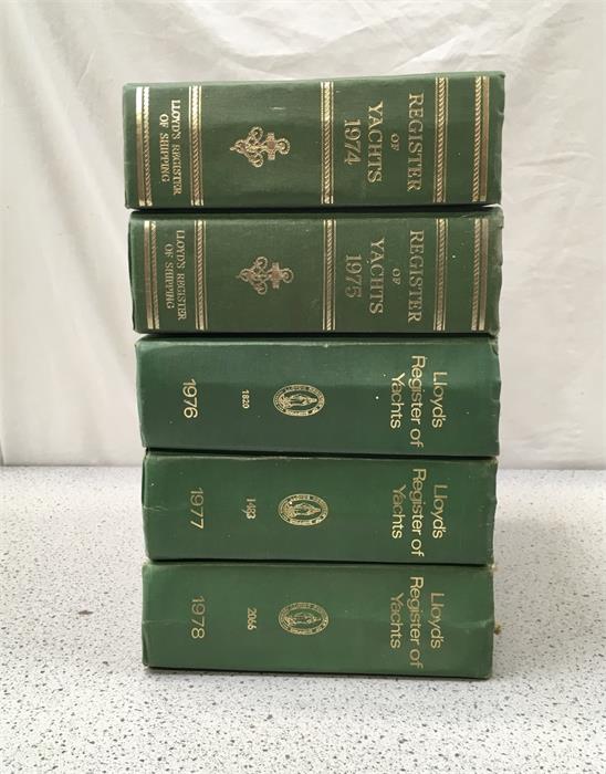 Five copies of the Lloyd’s register of yachts, 1974-78.