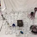 A quantity of decorative glasses and other items.