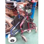 Two disability folding walking frames.