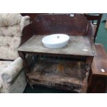 A vintage washstand with single drawer to front. (Af).