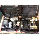 Two Stanley Fatmax battery drills one 18v and a 10.8v as new in cases.(29).