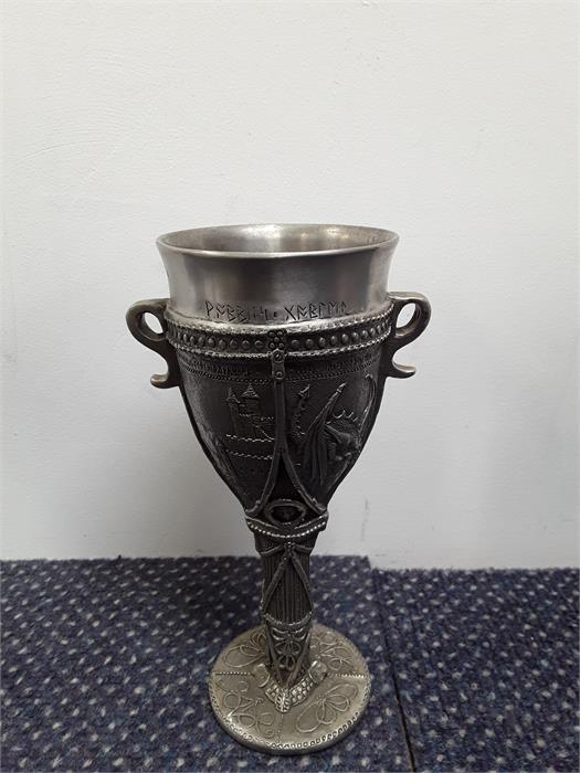 A boxed Lord of the Rings Royal Selangor Smeagol pewter goblet.