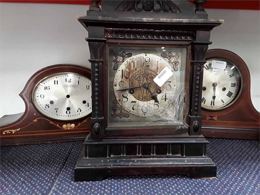 Three various mantle clocks.