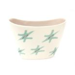 Poole Pottery freeform FST (stars) pattern planter. 9" x 6.75".