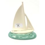 Poole Pottery 814/2 Yacht, C65 glaze, 6.25" high