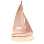 Poole Pottery racing yacht 10" high designed by John Adams (minor restoration to tip).