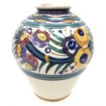 Carter Stabler Adams Poole Pottery 11.5" traditional vase shape 212 in the XE pattern designed by