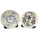 Poole Pottery 750th anniversary commemorative plate in traditional pattern, plus one other
