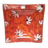 Poole Pottery large living glaze daisy's square dish 16.5".